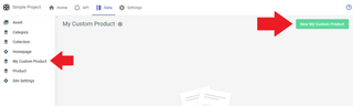 A screenshot of My Custom Product in the Data tab.