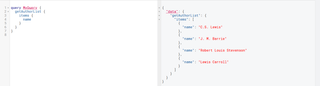 A screenshot of the query in the API Explorer.