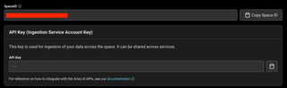A screenshot of Arize Space Settings