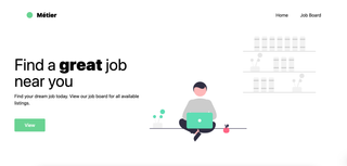 Job Board home page.