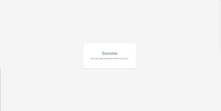 Browser login success screen