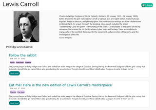 A screenshot of the author page.