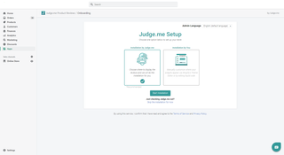 A screenshot of the Judge.me onboarding wizard.