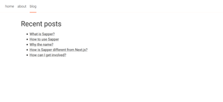 The blog page of the website.