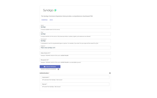 A screenshot of the service connection page for Syndigo.