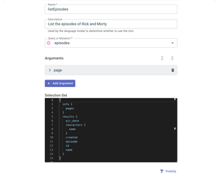 A screenshot of the AI Tool creation form.