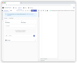 A screenshot of the editor. The shape being edited is named NewShape and automatically titled New Shape.